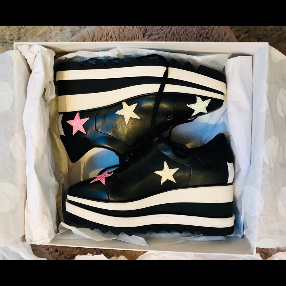 Stella McCartney Black Sneaker Elyse Scarpa Plast Sz 39 - Like New - in Box/Bag